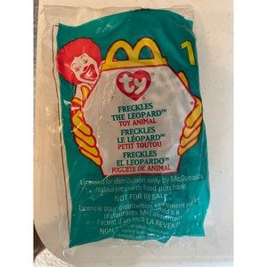 Ty Teenie Beanie Baby Freckles the Leopard #1 McDonalds Happy Meal Toy 1999
